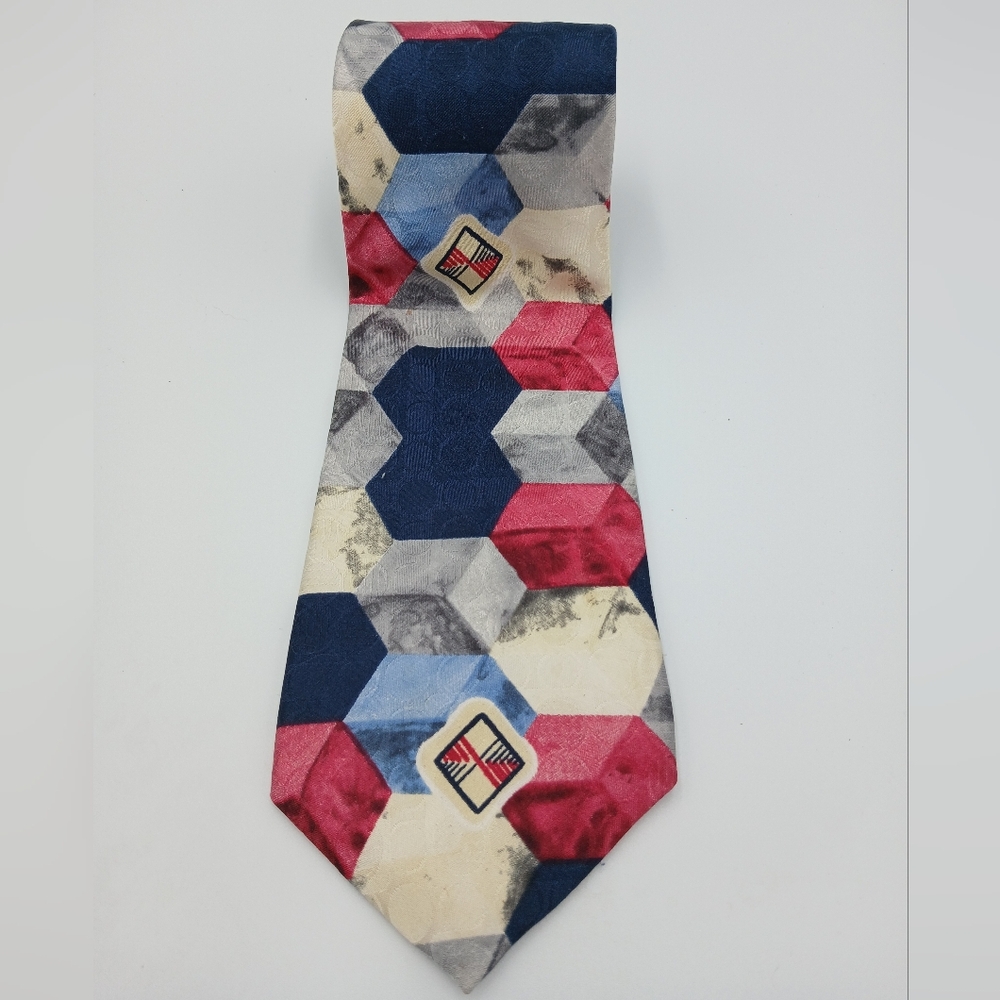 Biella Geometric Patterned Tie - Multicolor